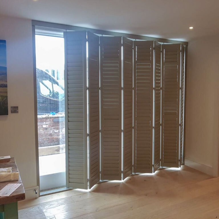 tracked window shutters